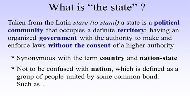 Not Part Of The Definition Of A State